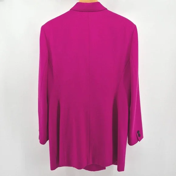 Vtg Classiques Entier Womens Pink Double Breasted Wool Blazer Oversized Size XL - Picture 9 of 13
